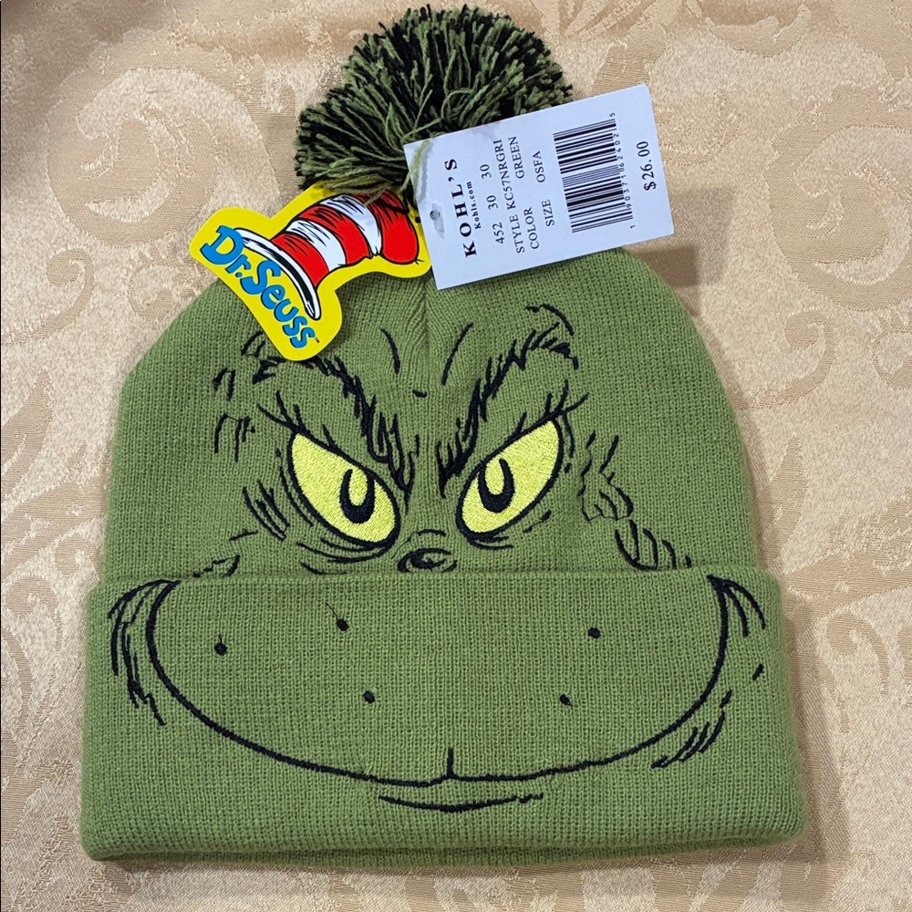 Green Grinch Knit Beanie